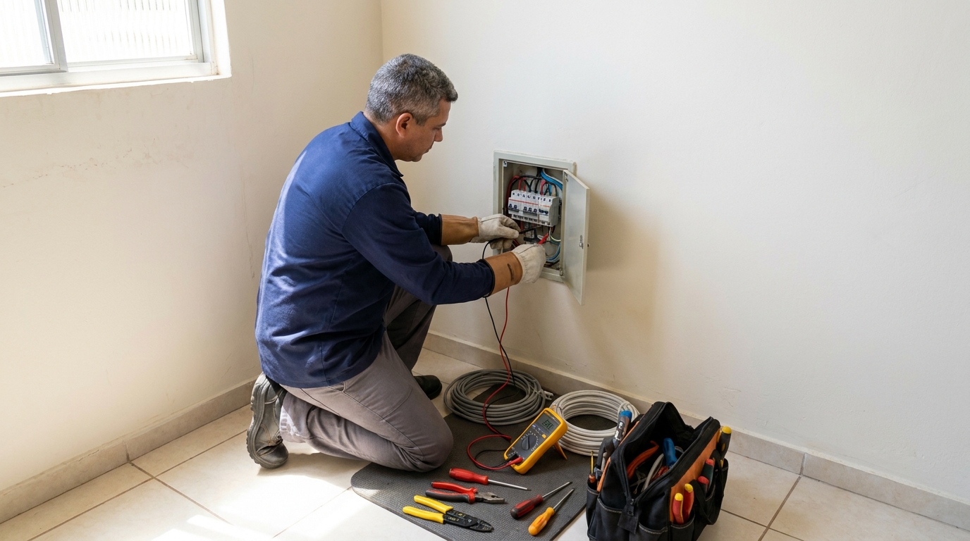 Eletricista em atendimento residencial em Sorocaba-SP